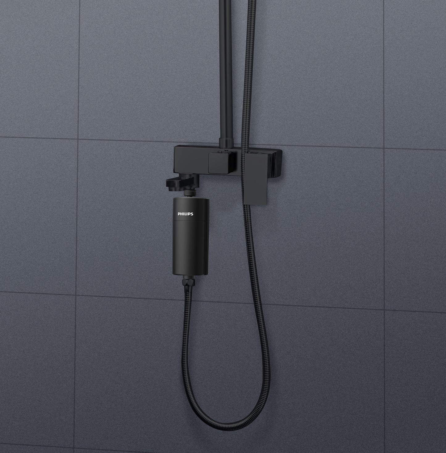 PHILIPS Water In-Line Shower Filter Black