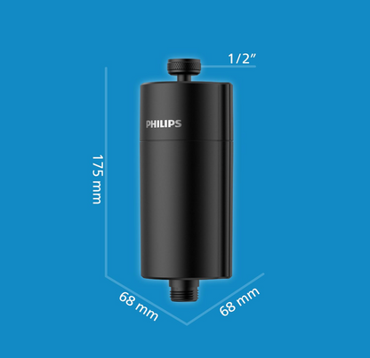PHILIPS Water In-Line Shower Filter Black